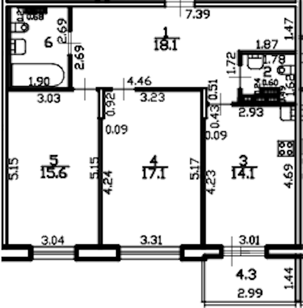 2-комнатная квартира 73.6 м², 4/4 эт., ЖК «Riviera Club»